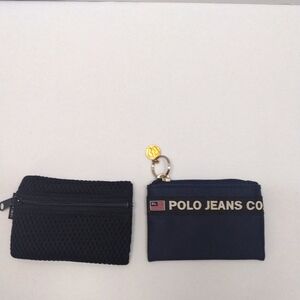 Walker Wrist Mesh Zipper and RL Polo Jean Co Coin Wallet Bundle of 2